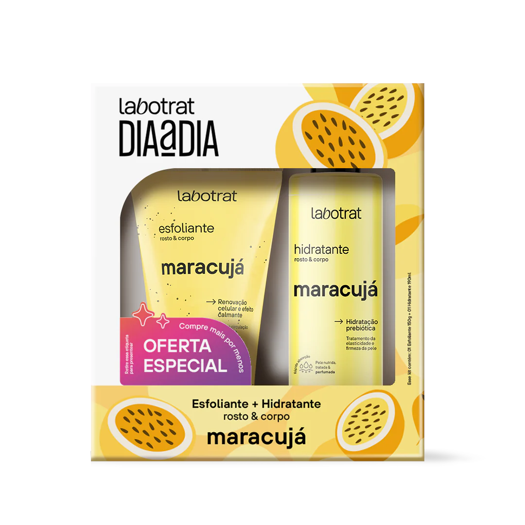 OFERTAESPECIALMARACUJA-HIDRATANTE_ESFOLIANTE-EXPERIENCIADEBANHO Kit Dia a Dia Maracujá C/ 2 Itens - Labotrat - Image 1