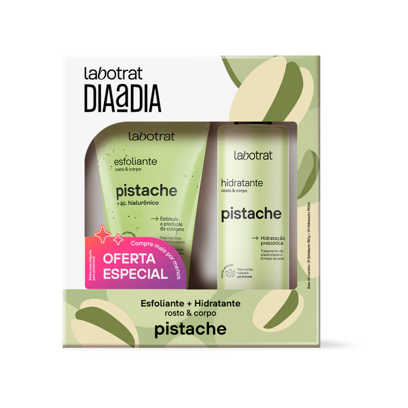 OFERTAESPECIALPISTACHE-HIDRATANTE_ESFOLIANTE-EXPERIENCIADEBANHO Kit Dia a Dia Pistache C/ 2 Itens - Labotrat - Image 1